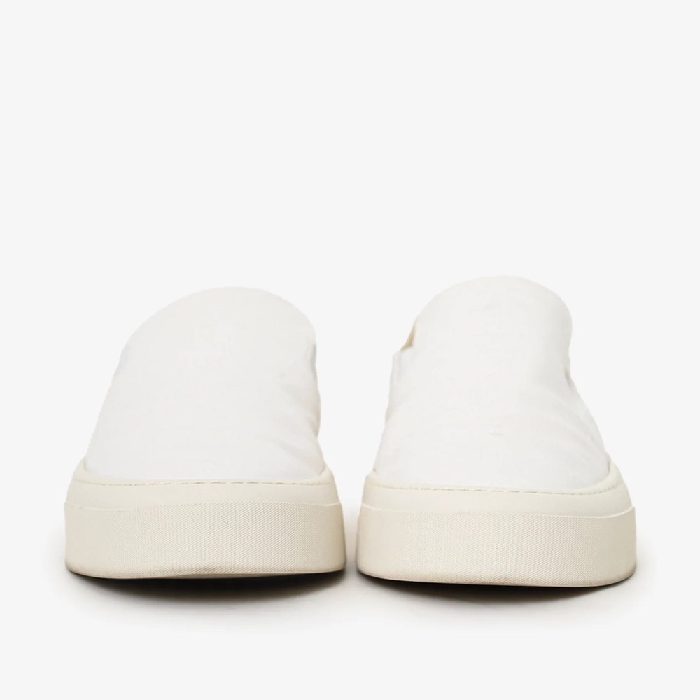 The Row Marie White Canvas Slip-On Sneakers
